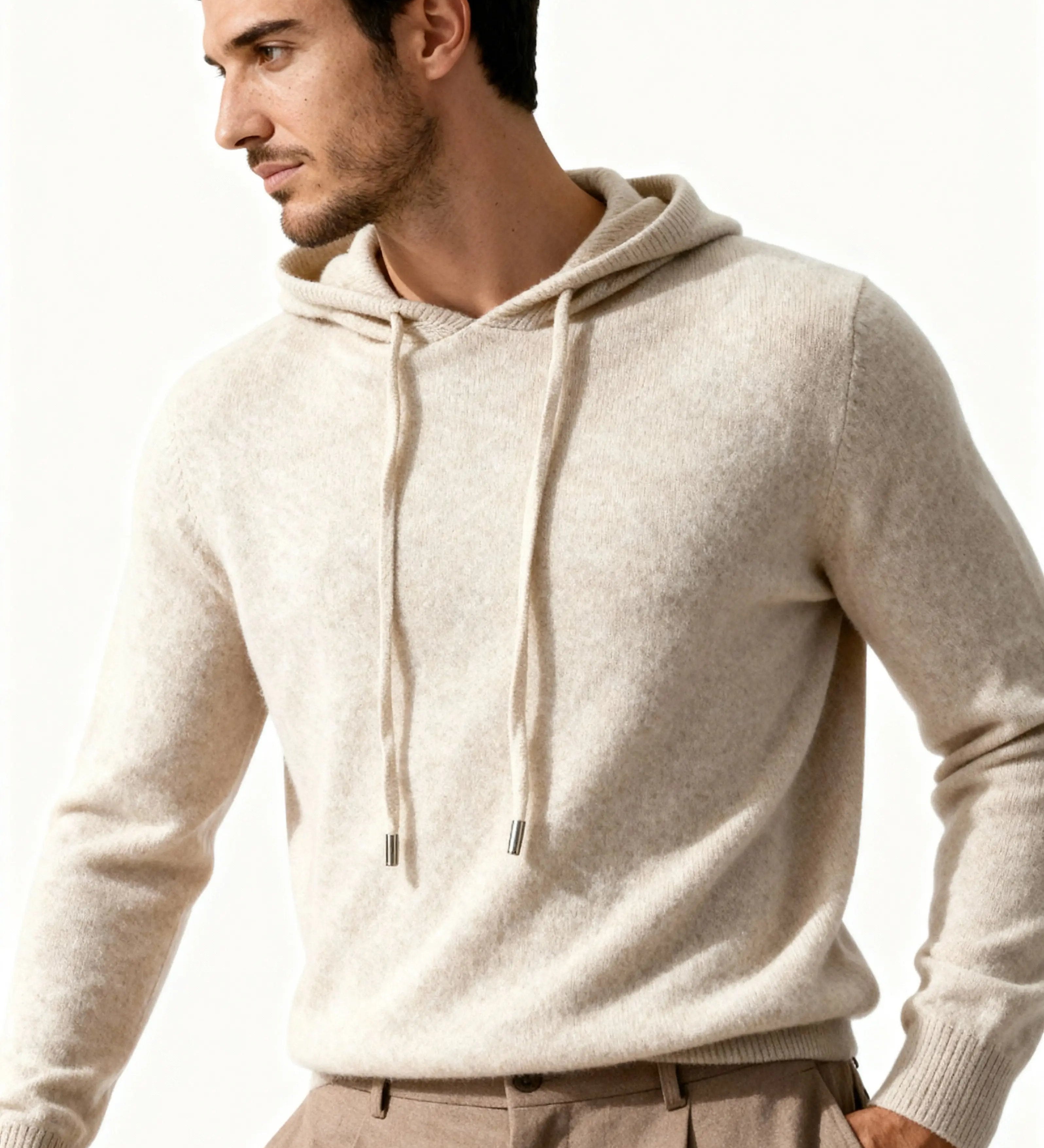 100% Cashmere Hooded Sweatshirt