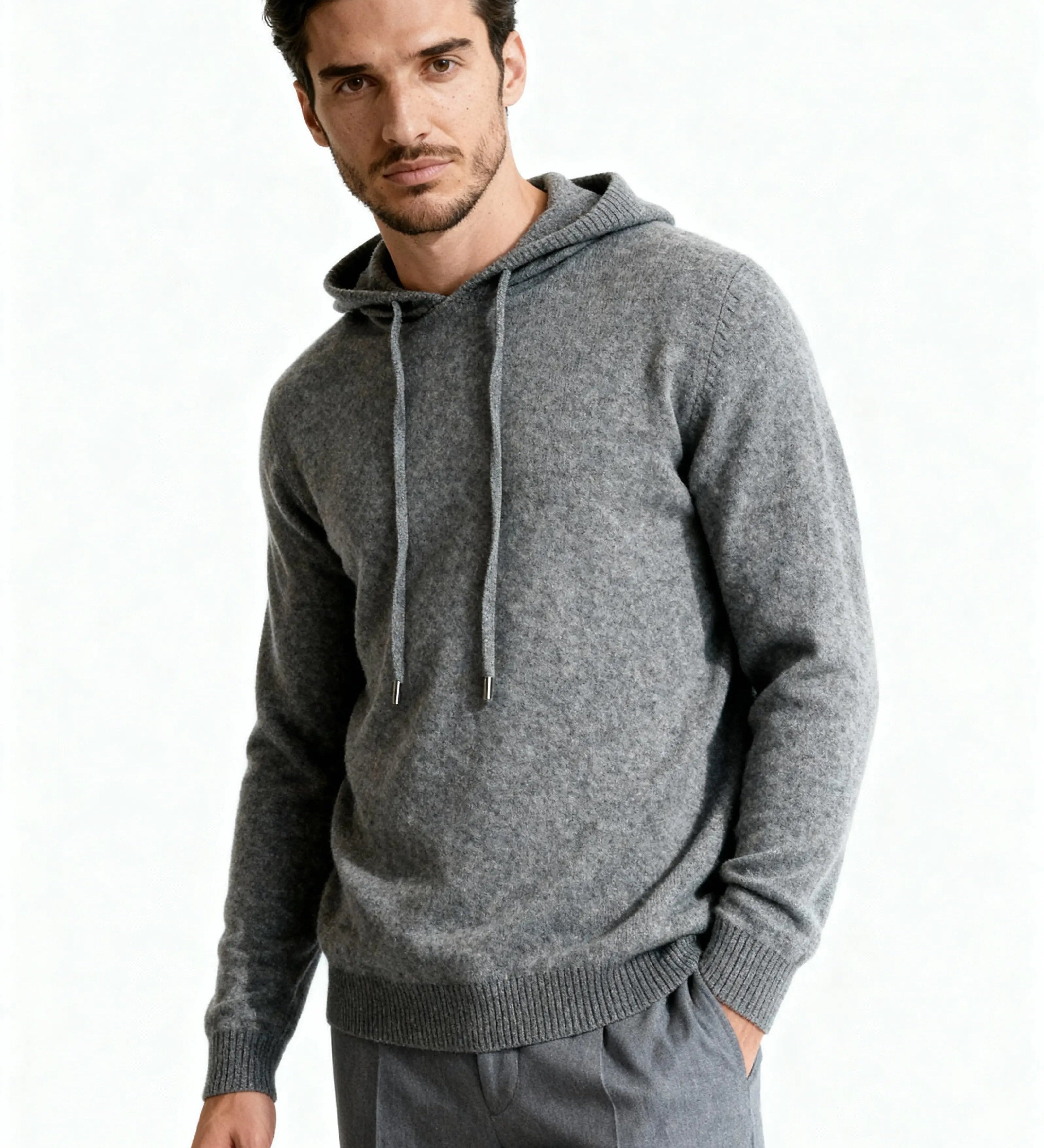 100% Cashmere Hooded Sweatshirt