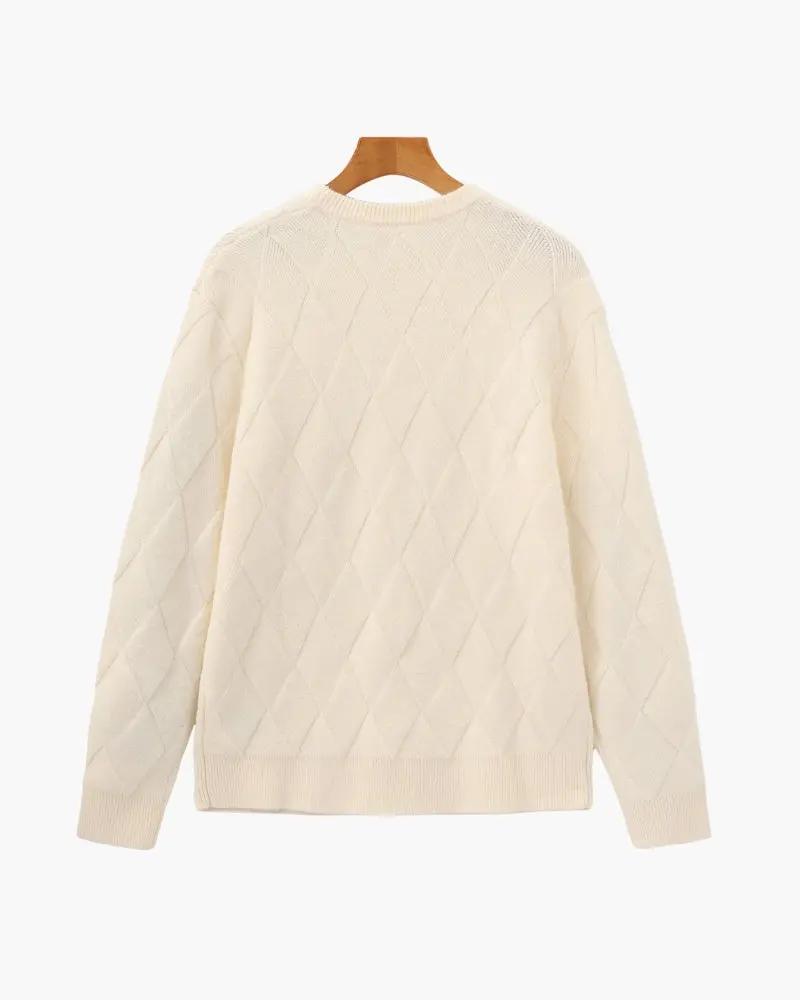 Round Neck Diamond Knit Sweater
