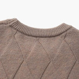 Round Neck Diamond Knit Sweater
