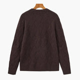 Round Neck Diamond Knit Sweater