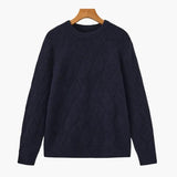 Round Neck Diamond Knit Sweater