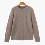 Round Neck Diamond Knit Sweater