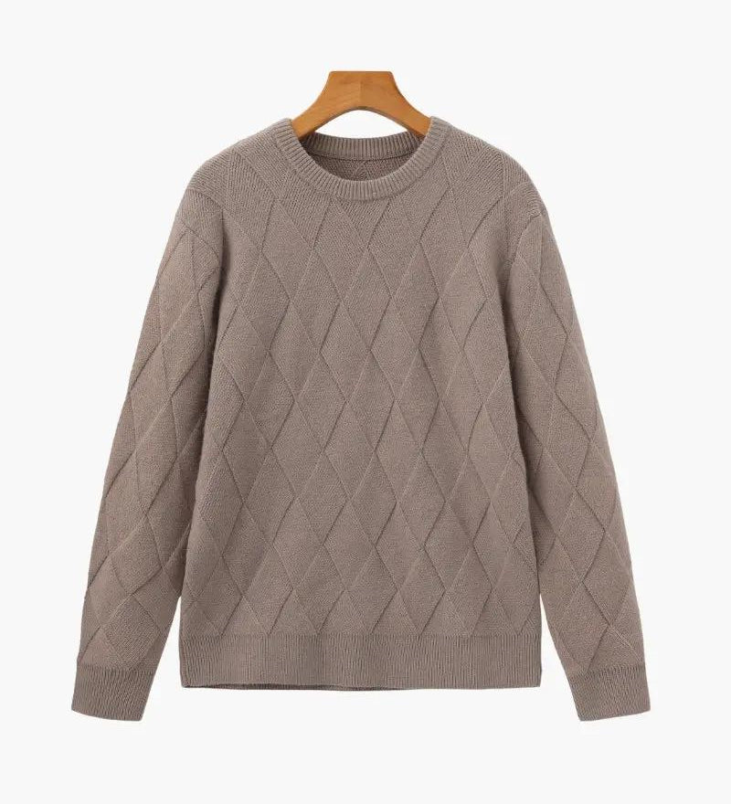 Round Neck Diamond Knit Sweater