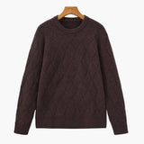 Round Neck Diamond Knit Sweater