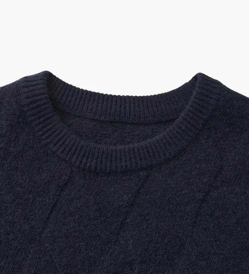 Round Neck Diamond Knit Sweater