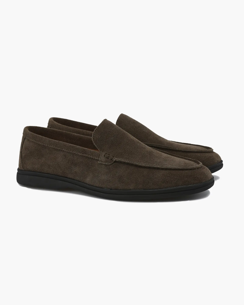 Quality Suede Moccasins - Black Soles