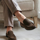 Quality Suede Moccasins - Black Soles