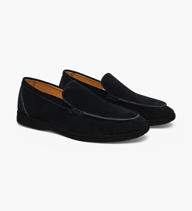 Quality Suede Moccasins - Black Soles