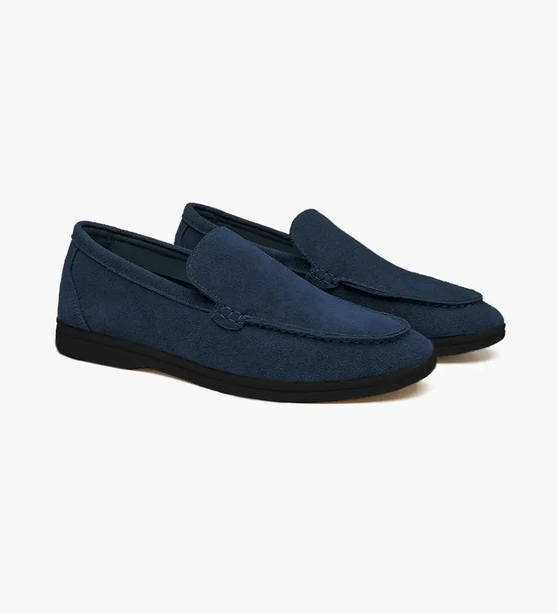 Quality Suede Moccasins - Black Soles