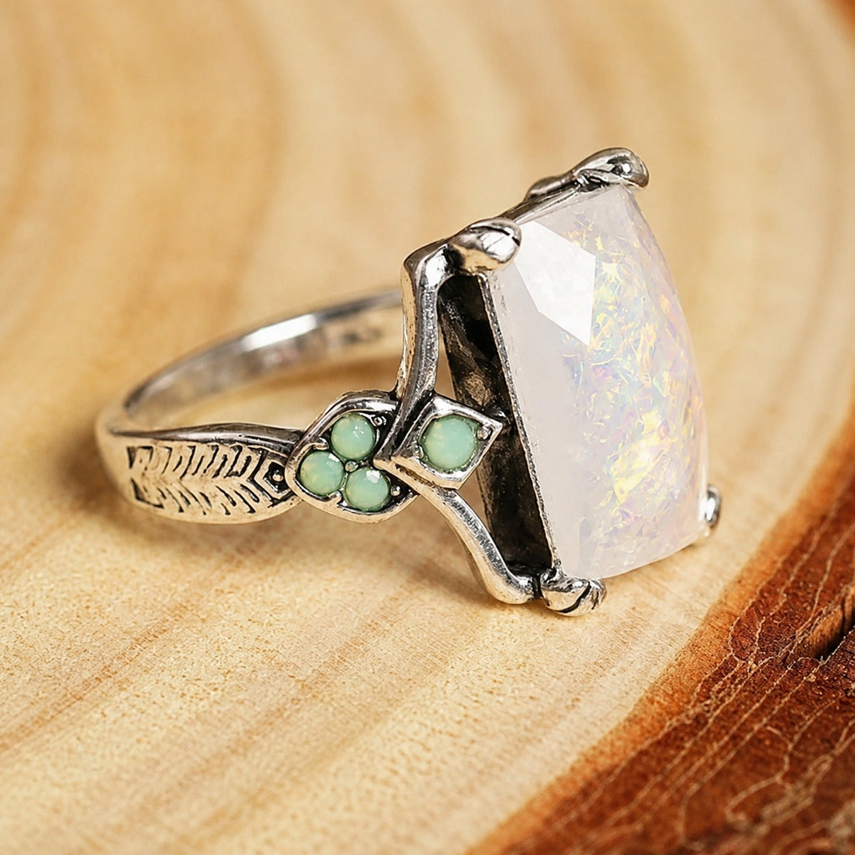 Eternal Vintage White Opal Ring
