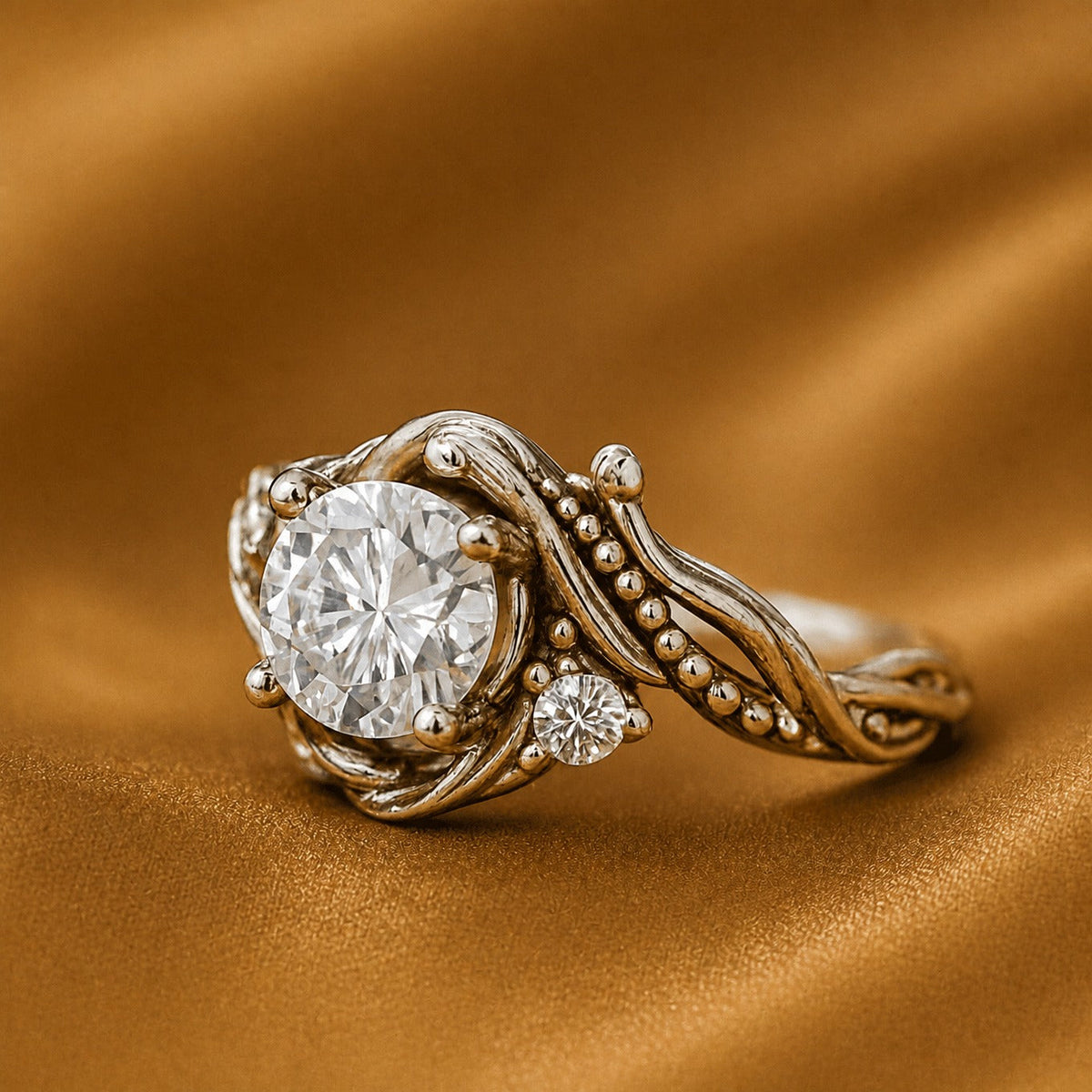 Branch Ring in Luxurious Silver Zirconia