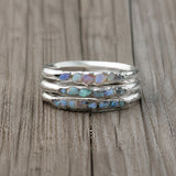 Silver Ring with Blue Stones