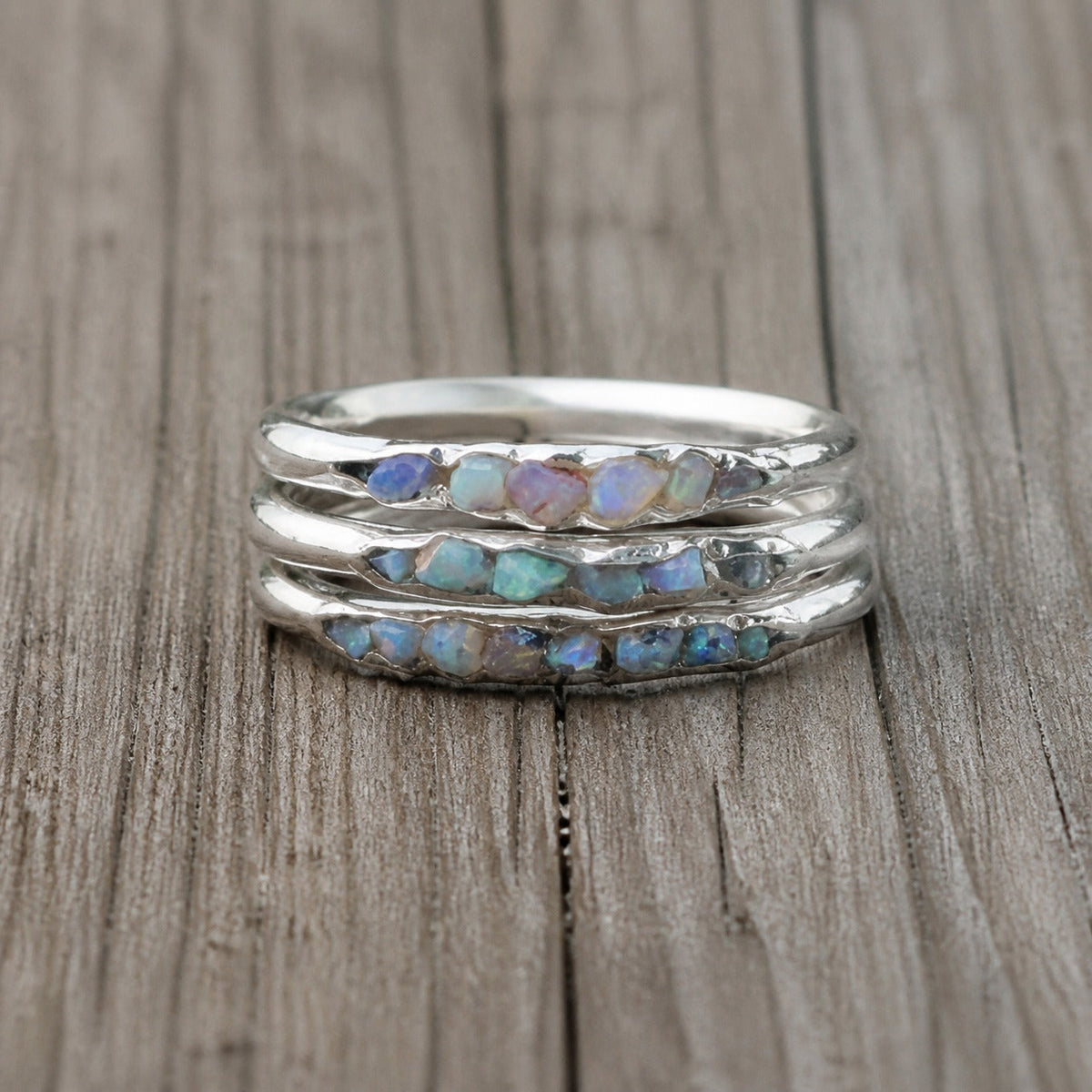 Silver Ring with Blue Stones