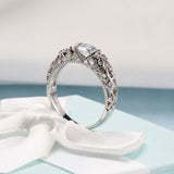 Noble Silver Zircon Ring