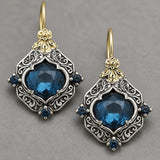 Blue Crystal Drops Earrings