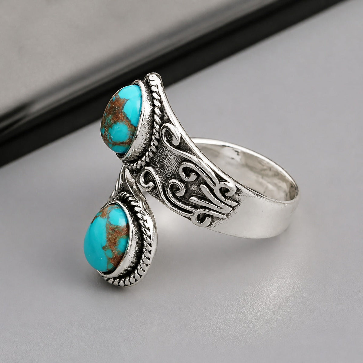 Vintage Silver Rosary with Turquoise Cross
