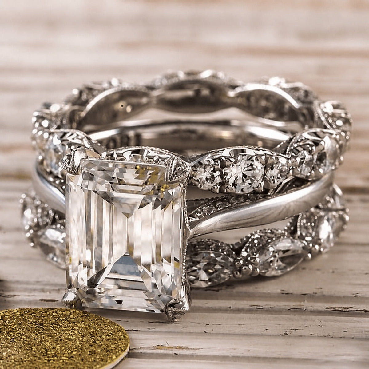 Pink Silver Bright Rings