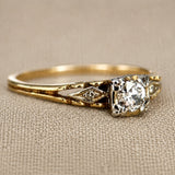 Shiny Gold Crystal Ring
