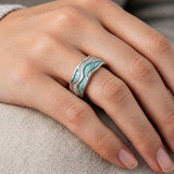 Wavy Ring in Turquoise Sea