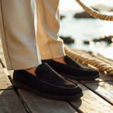 Quality Suede Moccasins - Black Soles