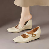 Viora | Leather Heeled Shoes Mary Jane