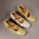 Viora | Leather Heeled Shoes Mary Jane