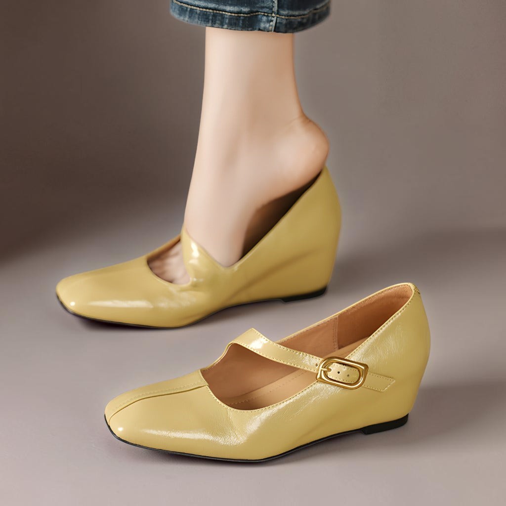 Viora | Leather Heeled Shoes Mary Jane